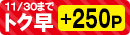 11月30日（日）までのネット注文でトク早ポイント250ポイントプレゼント！