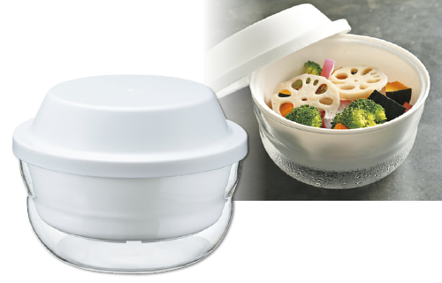 ハリオ ガラスのレンジ蒸し器 （2個セット）