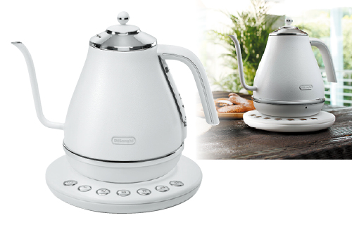 デロンギ アイコナ 温度設定機能付き電気カフェケトル 1L／ピースフルホワイト