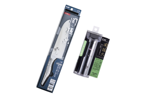 関孫六 オールステンレス三徳包丁・シャープナーセット