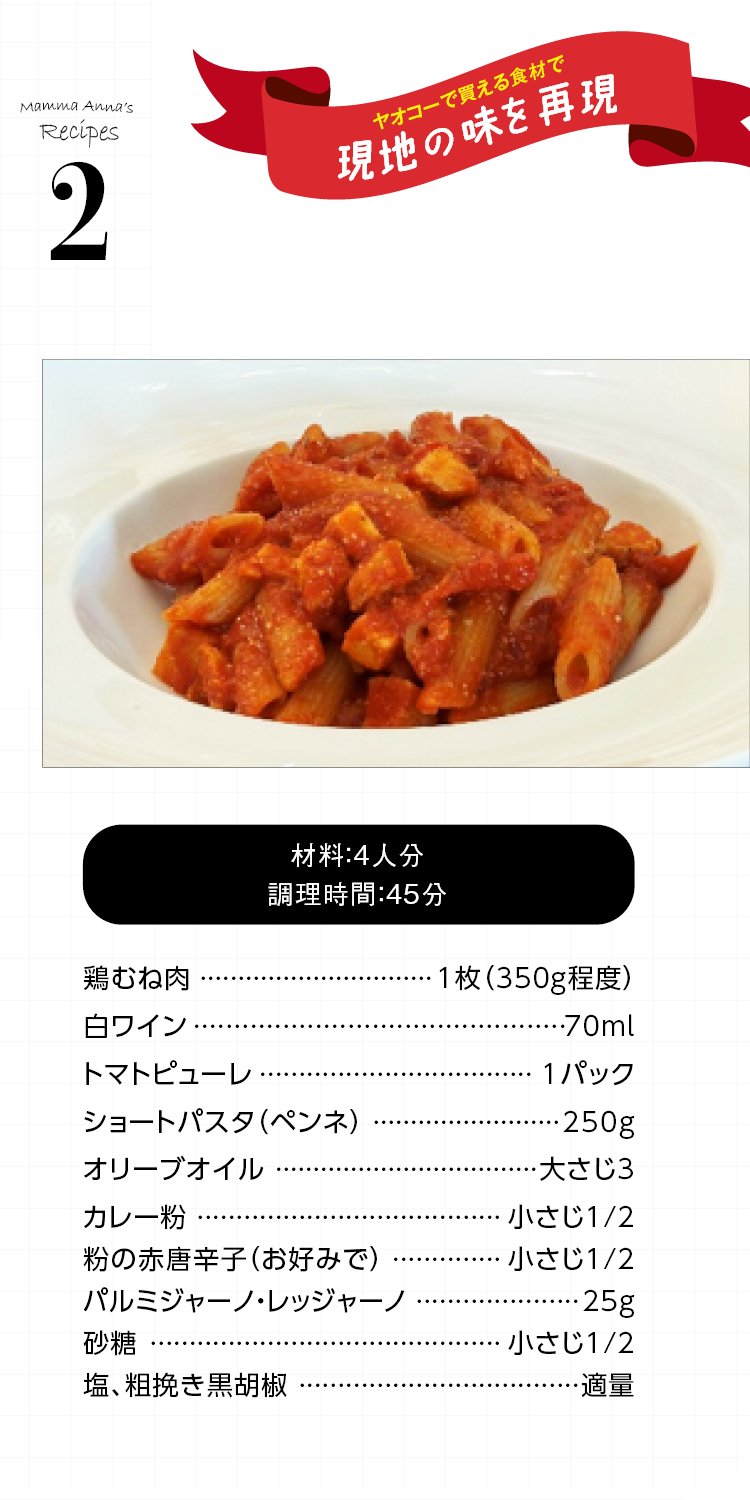 【日曜日のパスタ】材料
