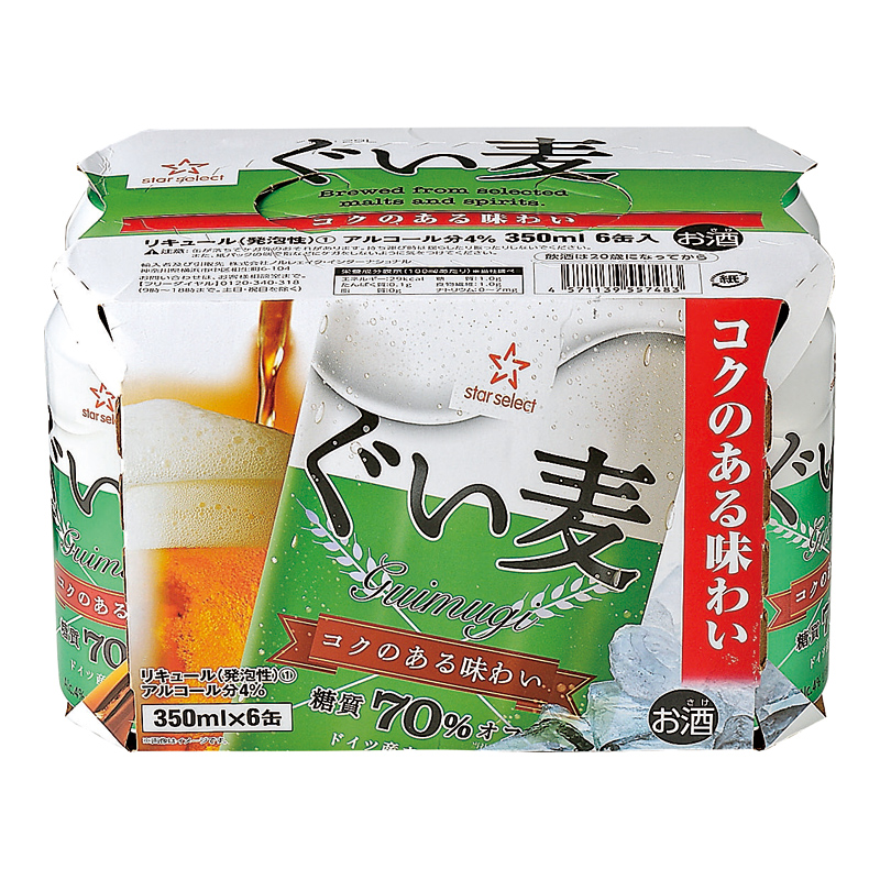 ぐい麦糖質オフ 350ml×6缶