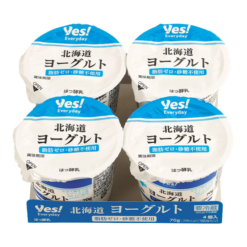 北海道ヨーグルト 脂肪ゼロ・砂糖不使用 70g×4個