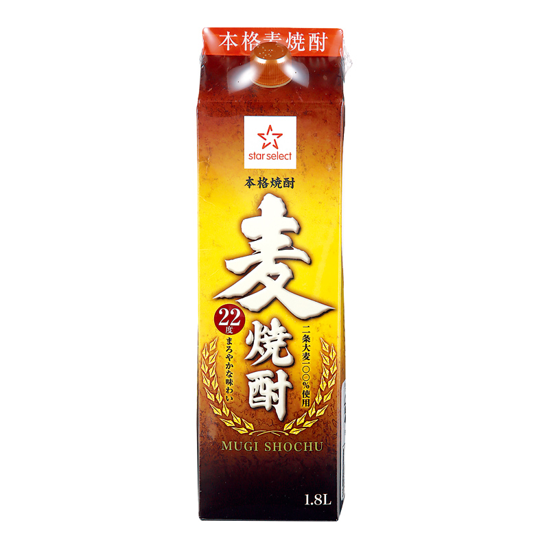 22度 麦焼酎パック 1.8L